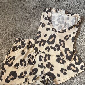 Leopard Print Women's Sleepwear/Lounge Set